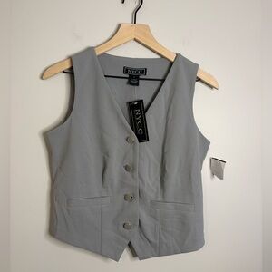 Women’s NYCC four-button suit vest in a light grey color size S NWT